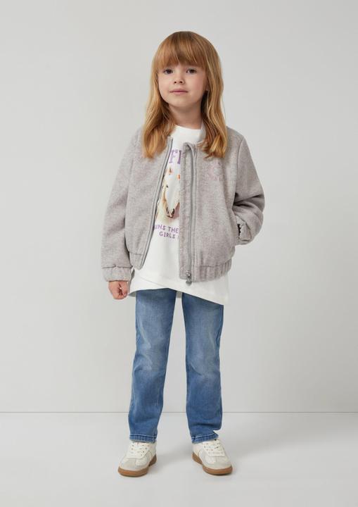 Produktbild s.Oliver Sweatshirt Sweatshirt mit überlappendem Saum und kuscheliger Innenseite (140)