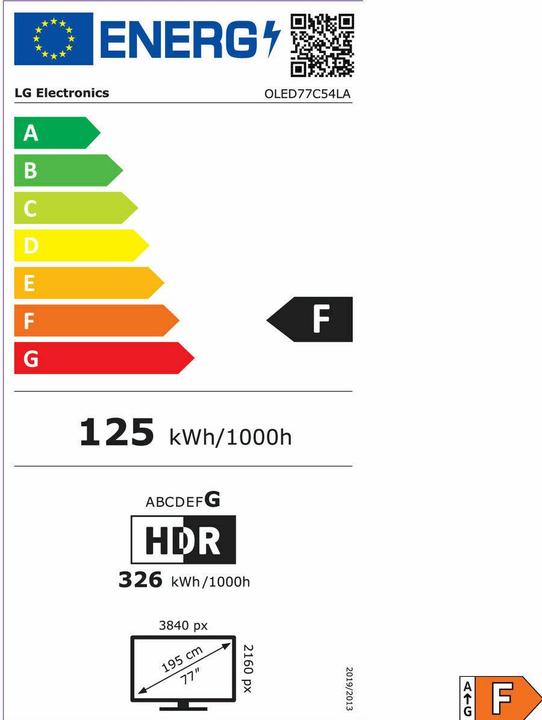 Energie-Label LG OLED77C55LA (77", C5, OLED, 4K, 2025, EU)