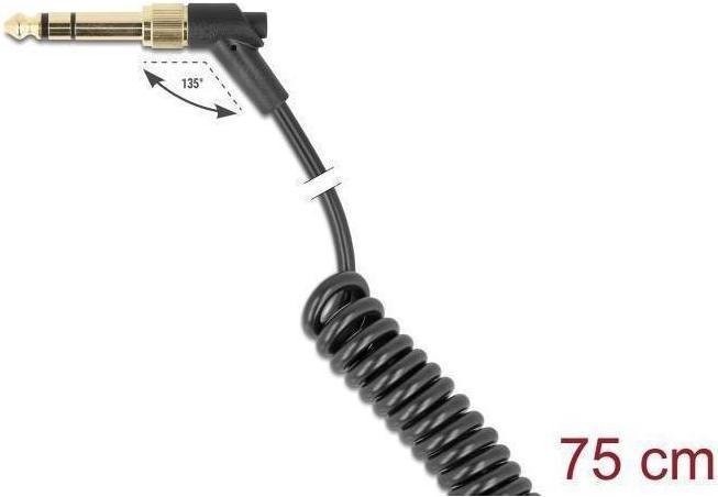 Produktbild Delock Spiralkabel 3,5 mm 3 Pin Klinkenstecker zu Klinkenste (0.75 m)
