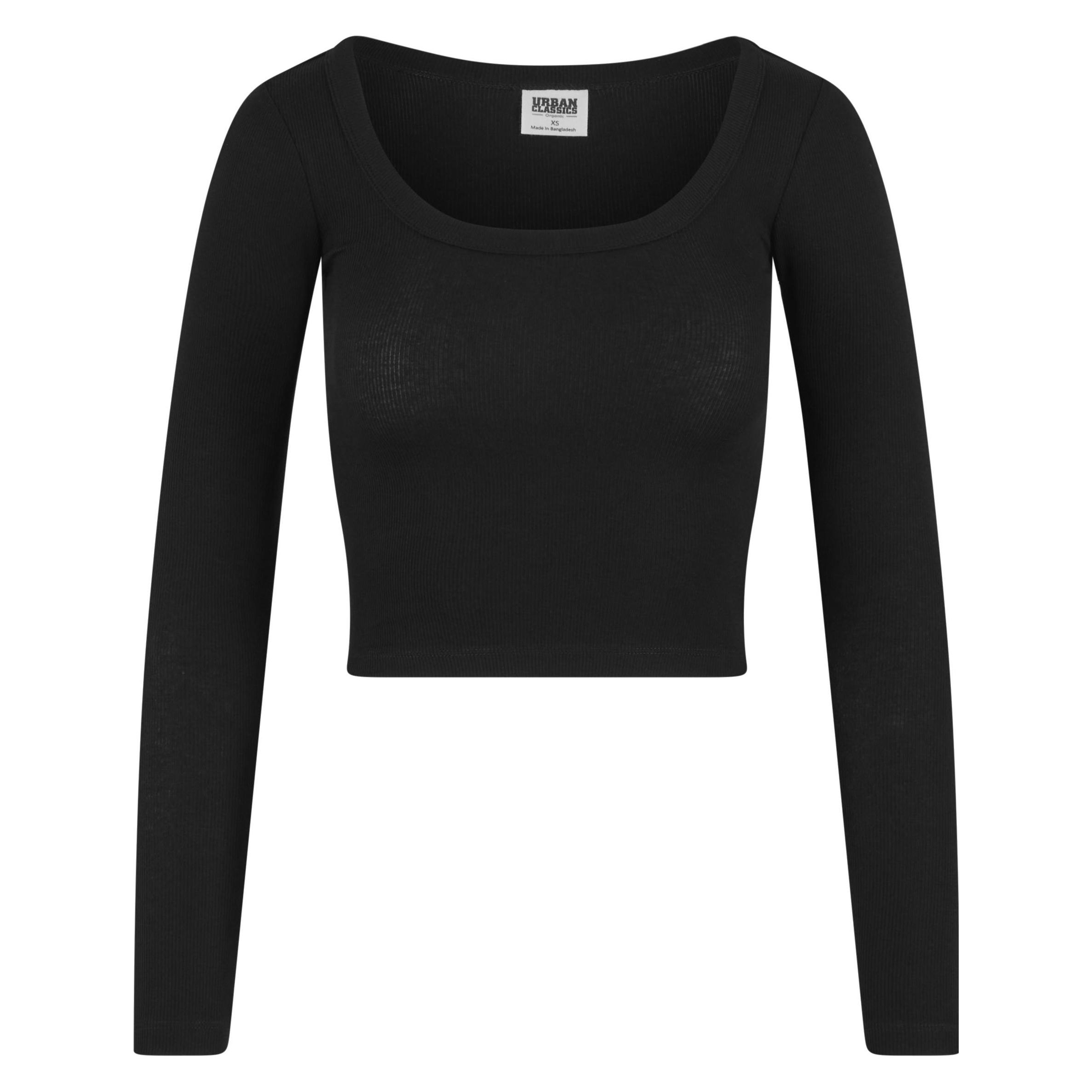 Urban Classics, Damen, Shirts, Organic Rib Wide Neck, Schwarz, (Xxl)
