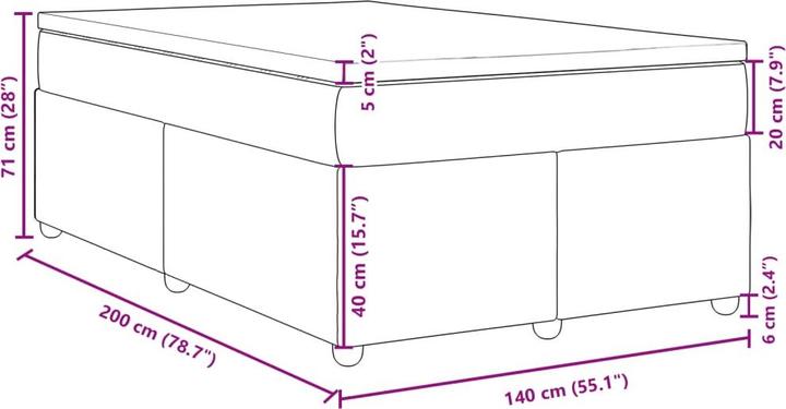 Produktbild vidaXL Boxspringbett (140 x 200 cm)