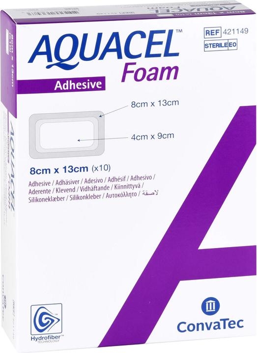 Produktbild Aquacel Schaumverband adhäsiv 8x13cm (10 x)