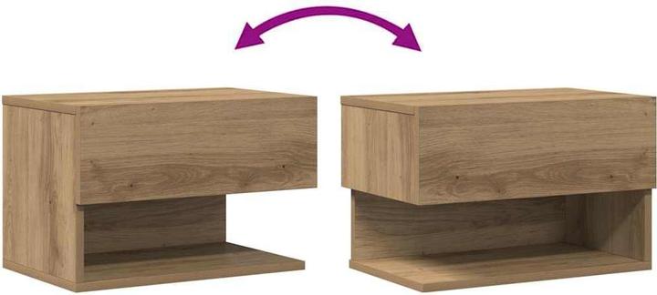 Produktbild vidaXL Nachttisch Wandschrank Nachtschrank Nachtkommode Hängend Artisan-Eiche (46 x 29.5 x 30 cm)