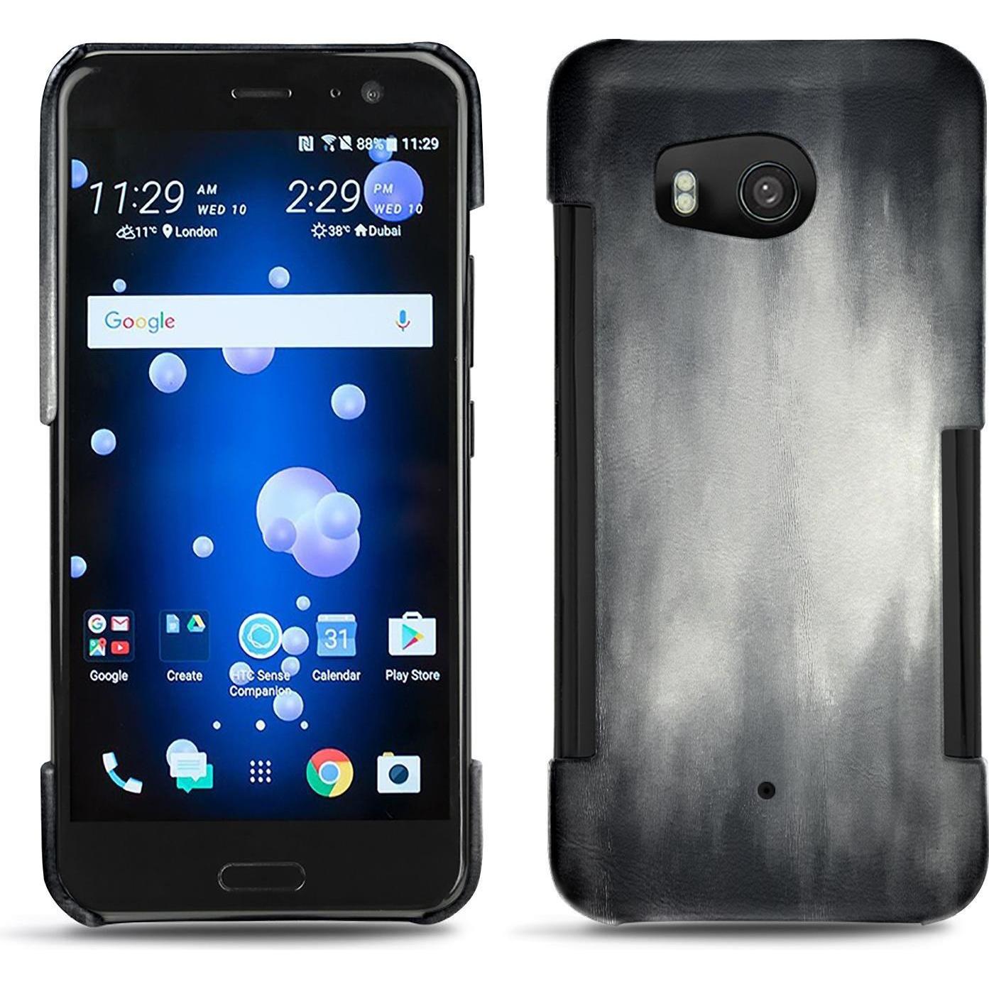 Thumbnail - Noreve Lederschutzhülle (HTC U11), Smartphone Hülle, Grau