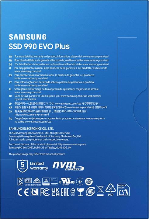 Productafbeelding Samsung 4 TB SSD 990 EVO Plus M.2 PCIe (MZ-V9S4T0BW) (4000 GB, M.2 2280)
