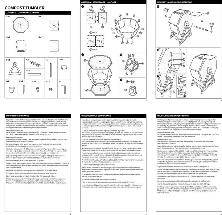 Produktbild HTI-Living Trommelkomposter 70 Liter Nessa (70 l)