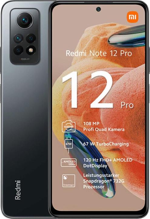 Produktbild Xiaomi Redmi Note 12 Pro (128 GB, Graphit grey, 6.67", Dual SIM, 4G)