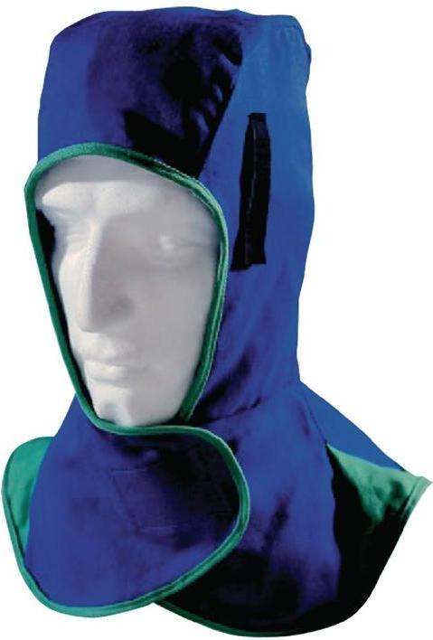 Actual product image Weldas Welding hood with Velcro fastener, blue flame-retardant fabric prEN 11611 EN 340