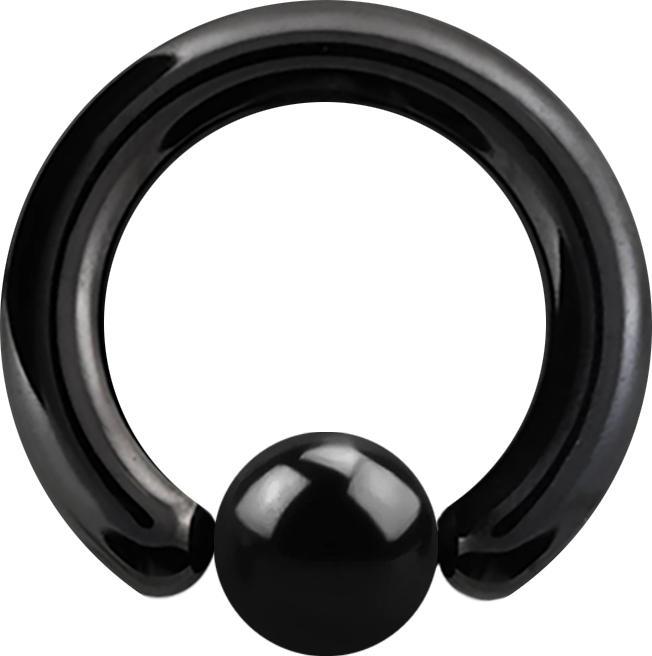 Actual product image Star Piercing Ball Closure Ring black with titanium layer (without brass, Surgical steel 316L)