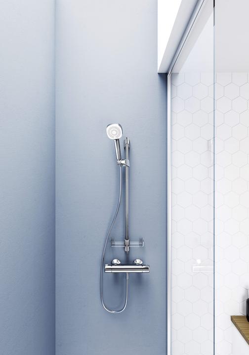 Actual product image Hansa Hansabasicjet Style wall bar shower set, wall mounting, 3 jets, 720 mm, chrome (3 Beam types, 18 l/min)