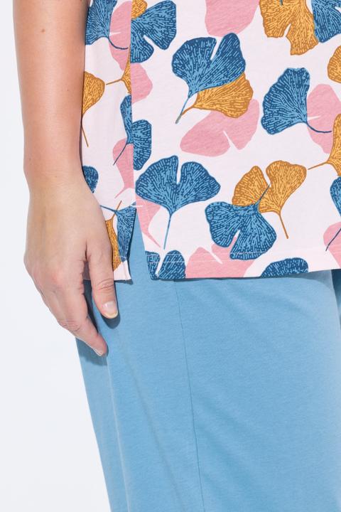Produktbild Ulla Popken Pyjamashirt, Gingko, Rundhals, Halbarm (58)