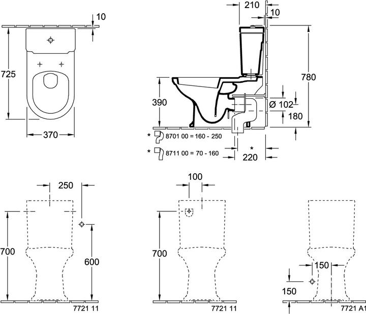 Actual product image Villeroy & Boch Low-profile WC for WC combination Homage white standing with coating 666210R1