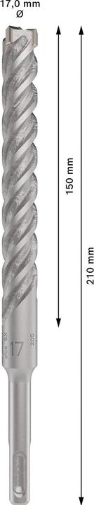 Immagine prodotto Bosch Professional Zubehör Punta per trapano a percussione PRO SDS plus-5X, 17 x 150 x 210 mm (17 millimetri)