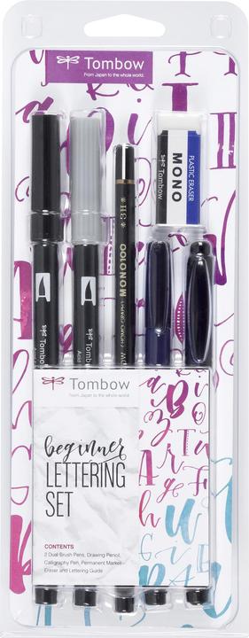 Tombow Lettering-Set für Einsteiger (Schwarz, 6 x)