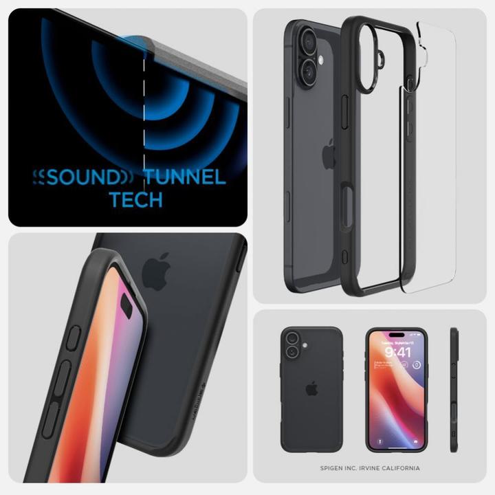 Produktbild Spigen Ultra Hybrid iPhone 16 matte black/czarny ACS08201 (Apple iPhone 16)