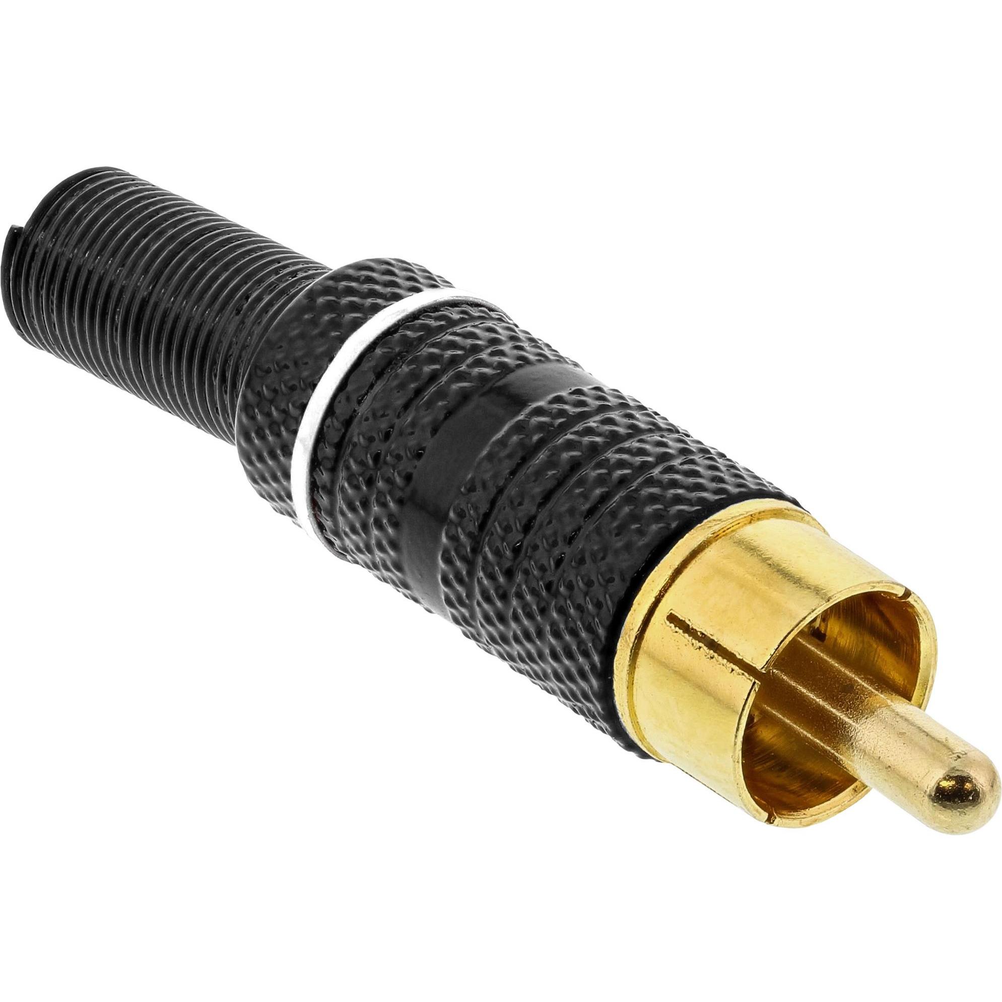 InLine Spina RCA versione a saldare, Connettore audio, Nero