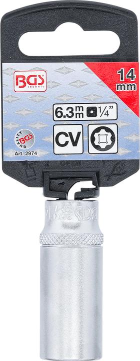 Actual product image BGS Socket, Super Lock, deep 6.3 mm (1/4") Drive 14 mm (14 mm)