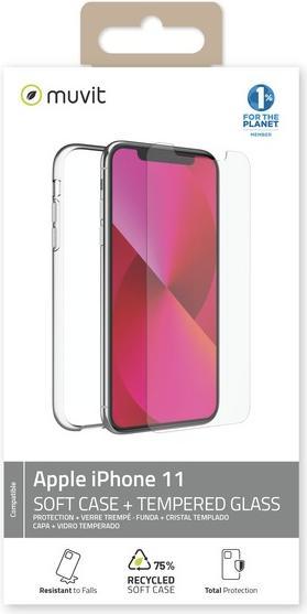 Produktbild Muvit Pack Coque Recycletek + Verre Tremp (Apple iPhone 11)
