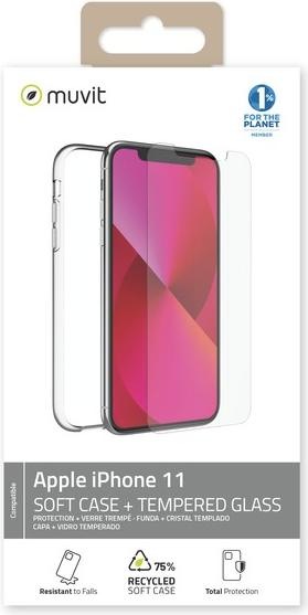 Actual product image Muvit Pack Coque Recycletek + Verre Tremp (Apple iPhone 11)