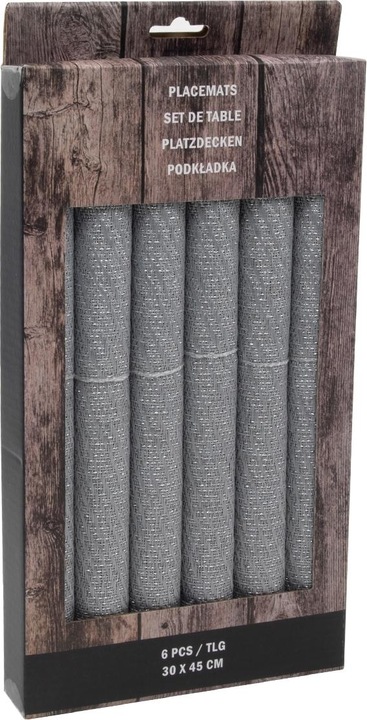 Actual product image neuetischkultur Tischset 6 Stk. Polyester Hellgrau (6 x, 45 x 30 x 0.5 cm)