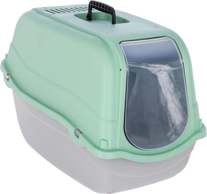 Kerbl Katzentoilette Minka – Hellgrau/Mint (Abmessungen LxBxH 57 x 39 x 41 cm, Gewicht 1,266 kg, Mat (Kattenbak gesloten)