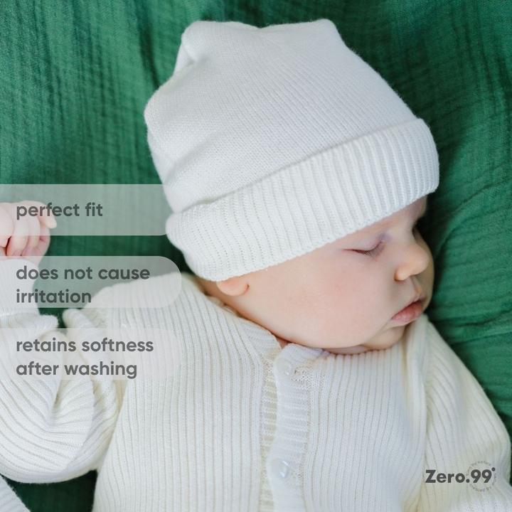 Immagine prodotto Zero.99 2er-Set Babymützen für Neugeborene, 100% Baumwolle (62/68, 50/56)