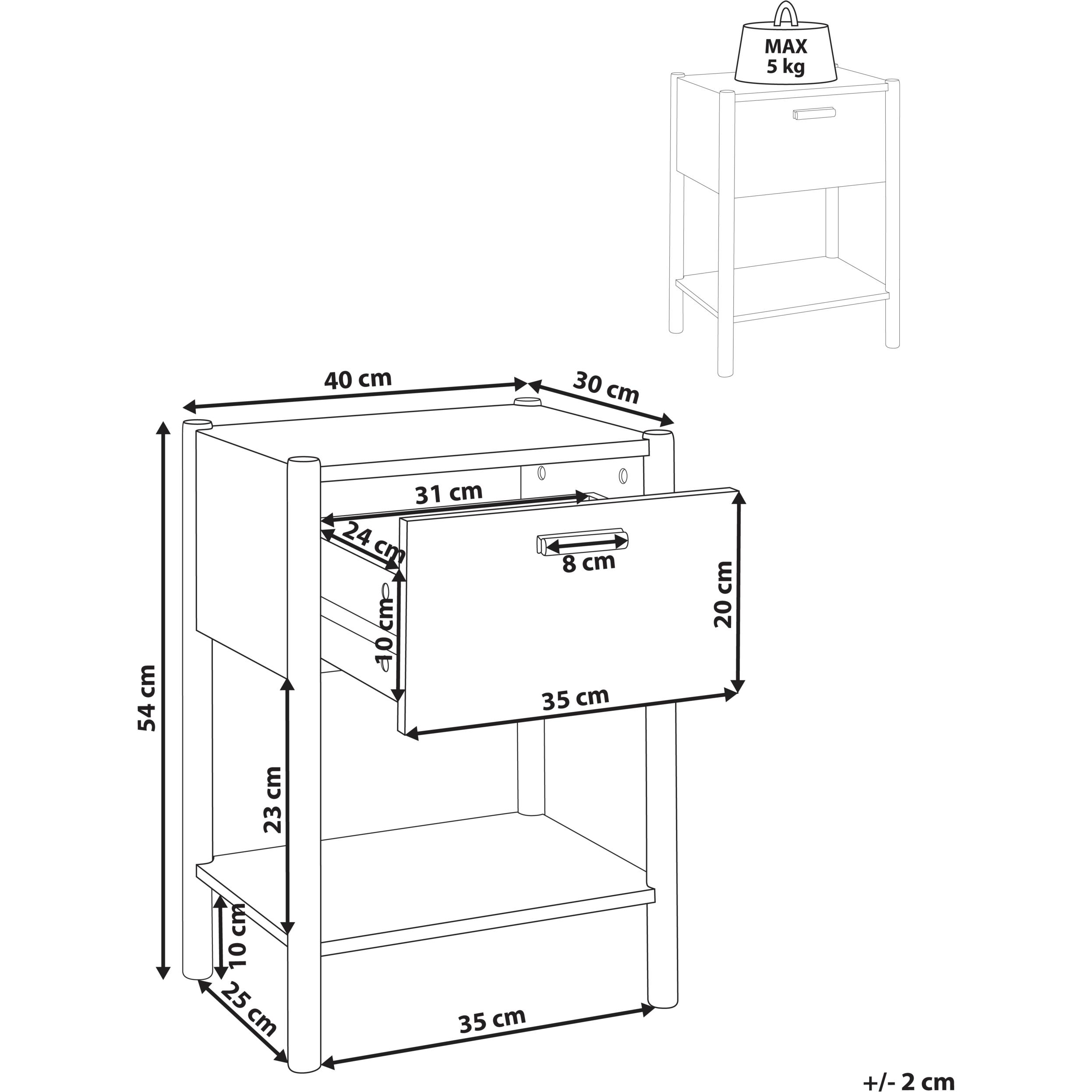 Thumbnail - Beliani, Nachttisch, Holderville