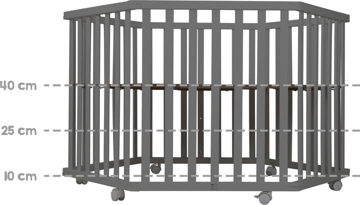 Produktbild Roba Laufgitter 6-eckig Greyish gesteppt (118.50 cm, 103.50 cm, MDF)