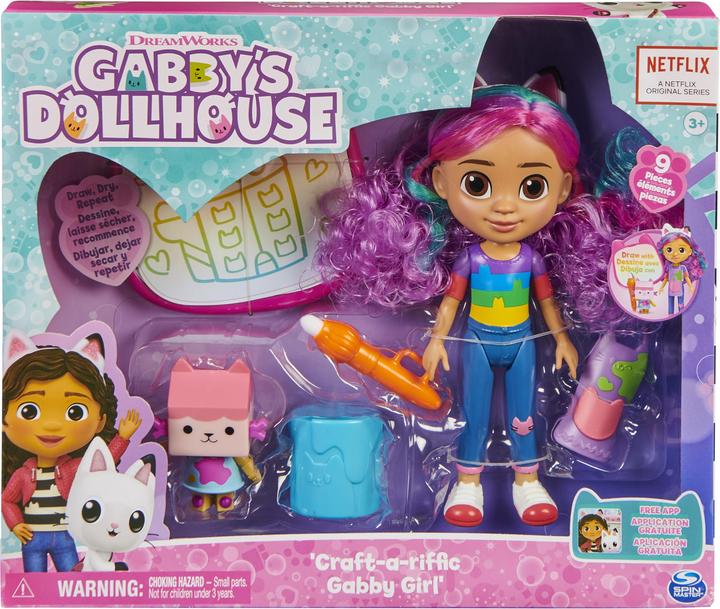 Actual product image Spin Master Gabby’s Dollhouse, Rainbow Gabby Deluxe Craft Dolls and Accessories with Water Pad and Water Brush P