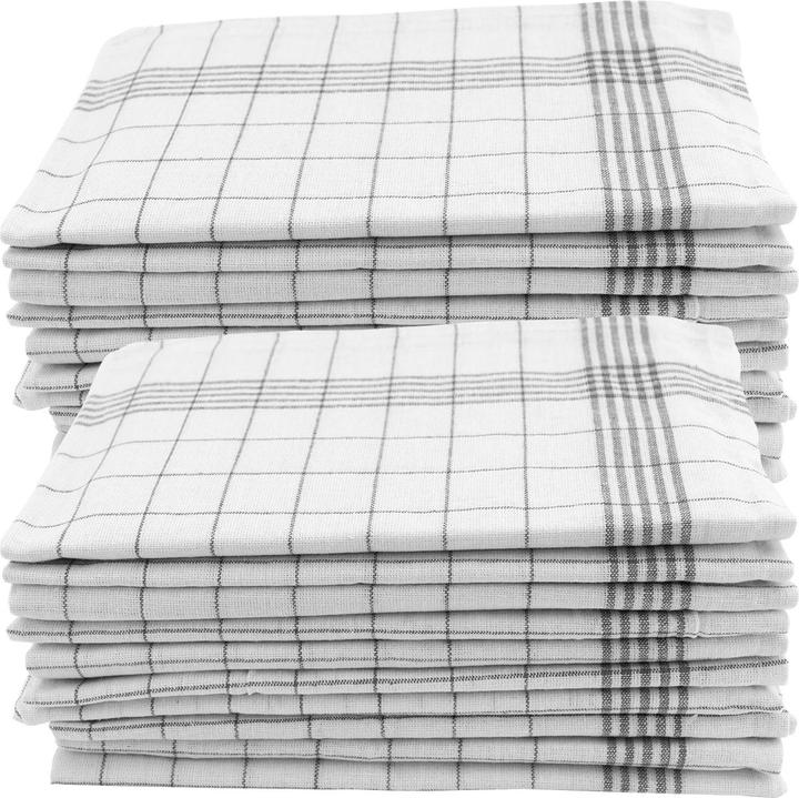 Casativo Baumwoll-Geschirrtücher, anthrazit-weiss, 70 x 50 cm, 20er Set (70 x 50 cm)