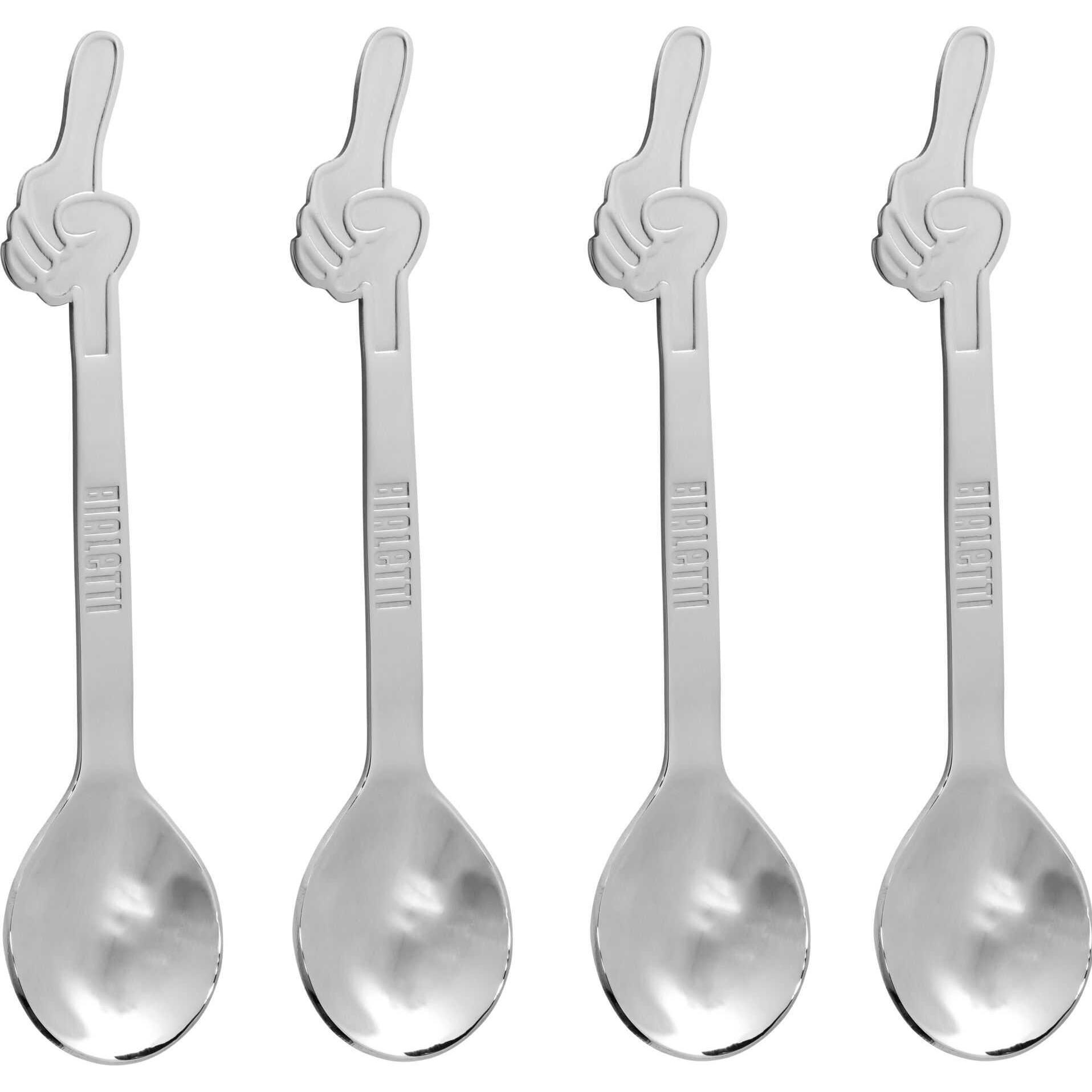 Bialetti Set 4 Spoons Omino, Besteck, Silber