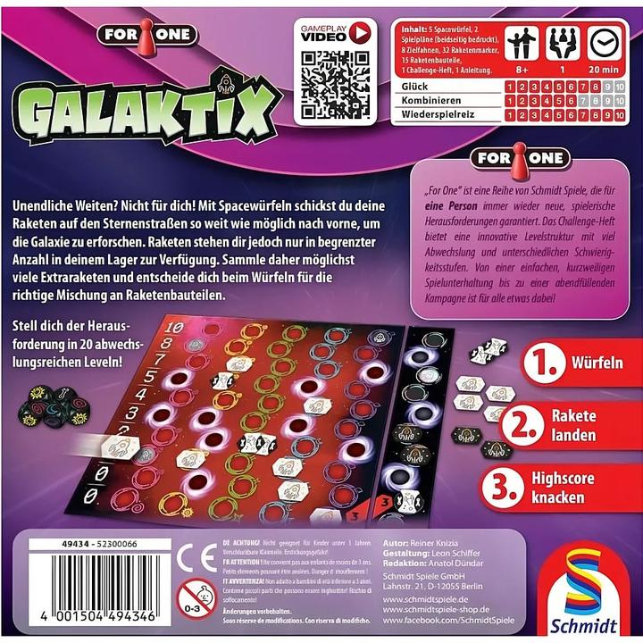 Actual product image Schmidt Spiele For One Galaktix (d) (German, 1 Players)