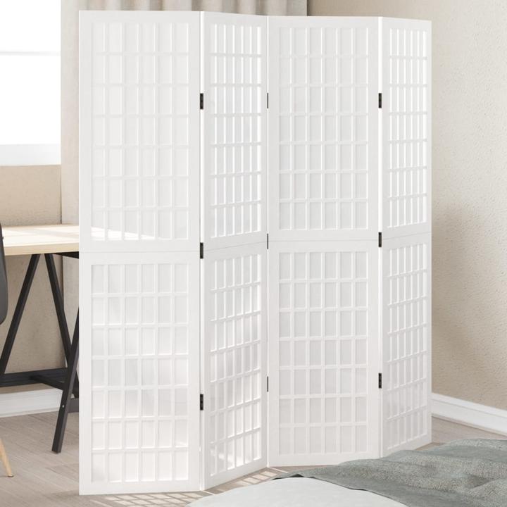 Image du produit vidaXL Séparation de pièce Paravent Paroi espagnole 4 pcs. blanc bois massif