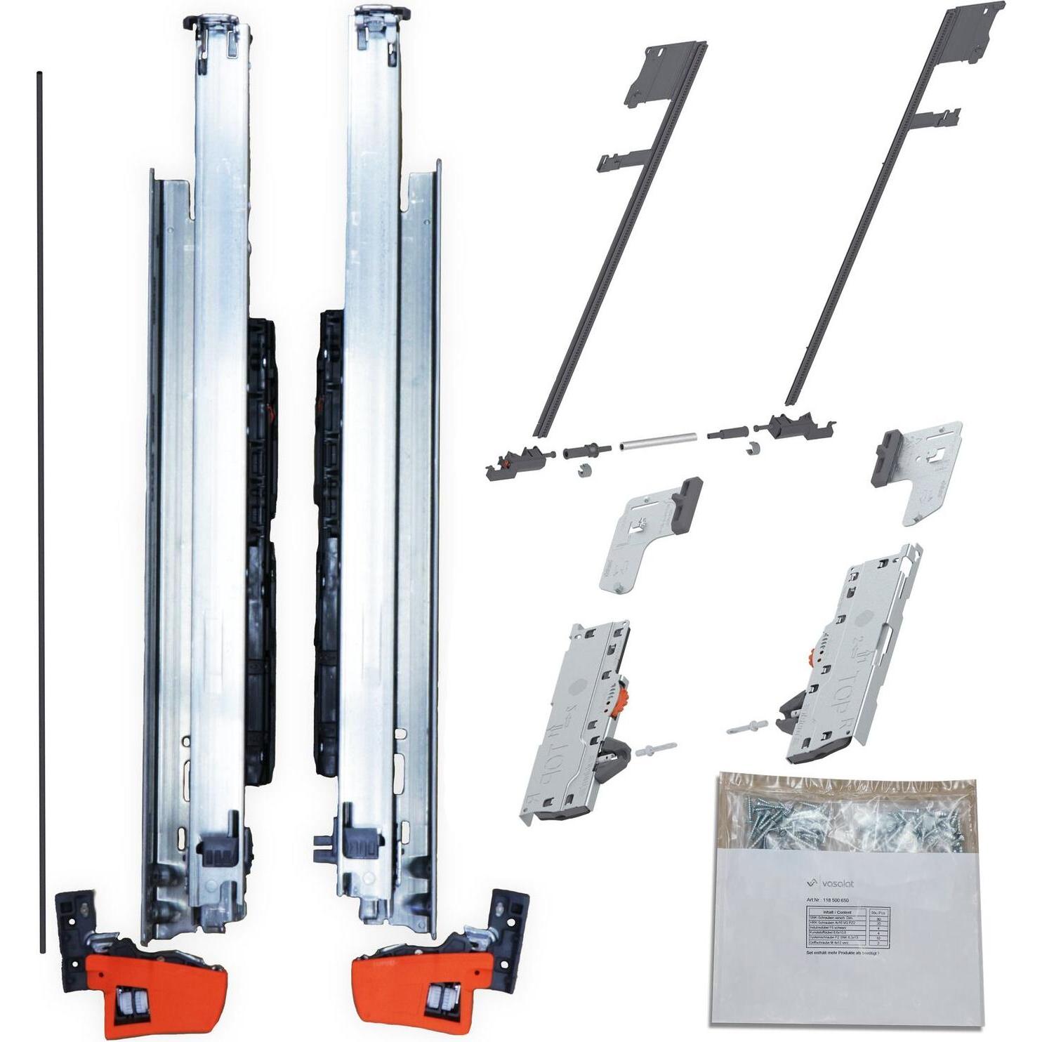 Vasalat, Schubladenauszüge, BLUM MOVENTO BLUMOTION Schubladenschienen 250mm 40kg TIP-ON/Seitenstabilisierung