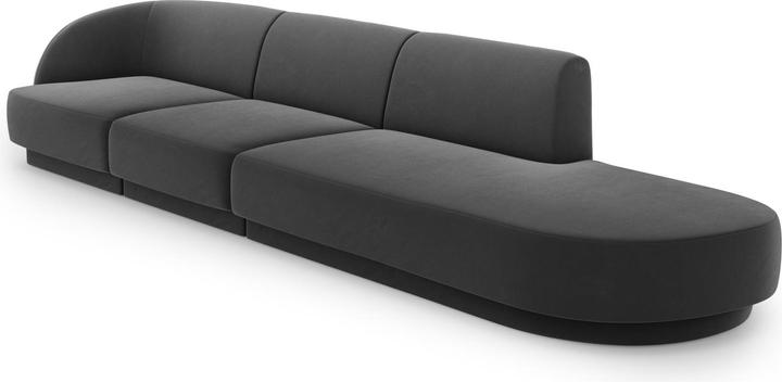 Actual product image Micadoni Right Velvet Sofa, "Miley", 4 Seats, 323x90x70Made in Europe (Modular sofa, 4-seater)