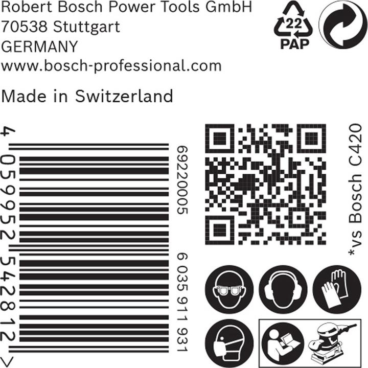 Actual product image Bosch Professional Zubehör Expert C470 Sandpaper with 14 holes for orbital sander, 115 x 230 mm, G 60, 50 pcs. (60)
