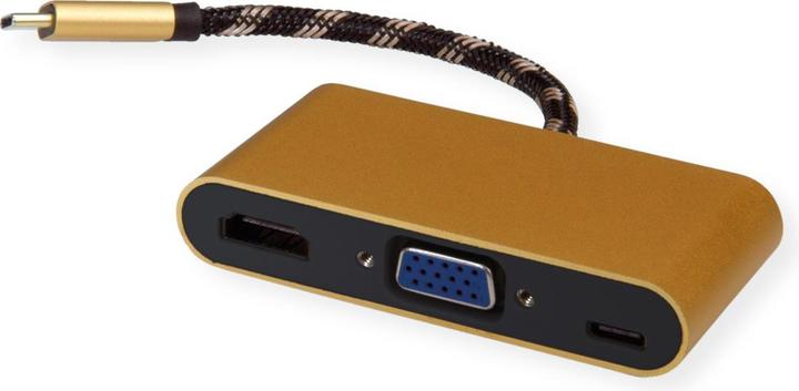 Produktbild Roline GOLD Display Adapter USB Typ C (USB Typ-C, VGA, HDMI, 10 cm)