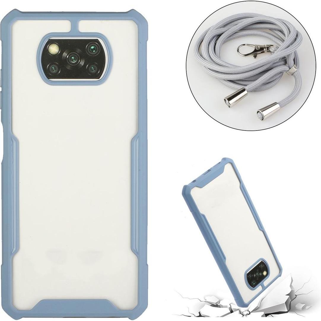 Thumbnail - König Design Hülle Handy Schutz für Xiaomi Poco X3 Case Cover Tasche Etuis Bumper Grau Neu, Handykette, Grau