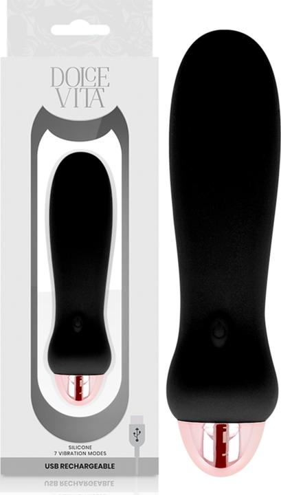 Actual product image Dolce Vita Rechargeable Vibrator Five Black 7 Speeds