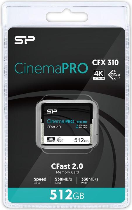 Immagine prodotto Silicon Power CFX310 Scheda CFast Cinema Pro 512GB (512 GB, CFast 2.0)