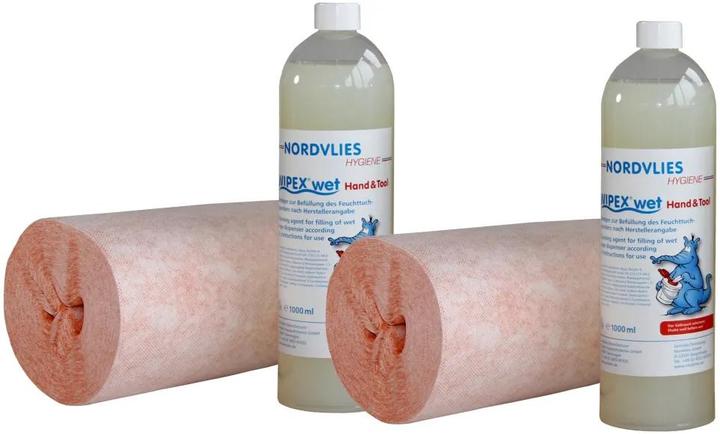Produktbild Nordvlies Feuchttuchspender WIPEX-WET Hand & Tool Nachfüllpack 4 Rollen Vliesstoff a 120 Tücher, 4x (4 Stk.)
