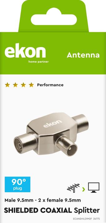 Image du produit Ekon Shielded 9.5mm coaxial antenna splitter (Câble d'antenne)