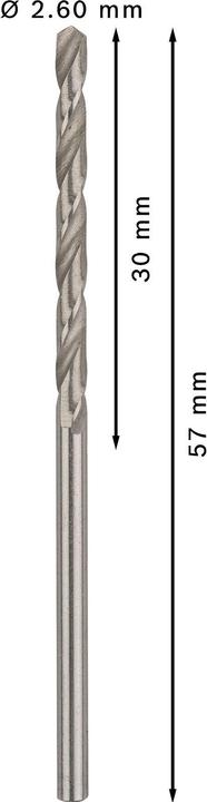 Immagine prodotto Bosch Professional Zubehör Trapano PRO Metal HSS-G, 2,6 x 30 x 57 mm (2,6 mm)