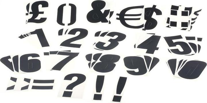 Produktbild RS PRO Labels Zahlen 125mm (32.50 cm, Schwarz)
