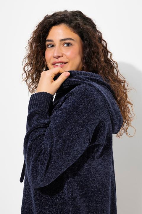 Produktbild Ulla Popken Chenille-Hoodie, Kapuze, Kordel, Langarm (50, 52)