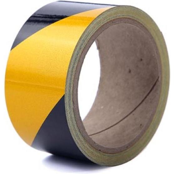 Perel, Sicherheitskennzeichnung, Reflektierendes Band 5cm x 10m - Schwarz/Gelb