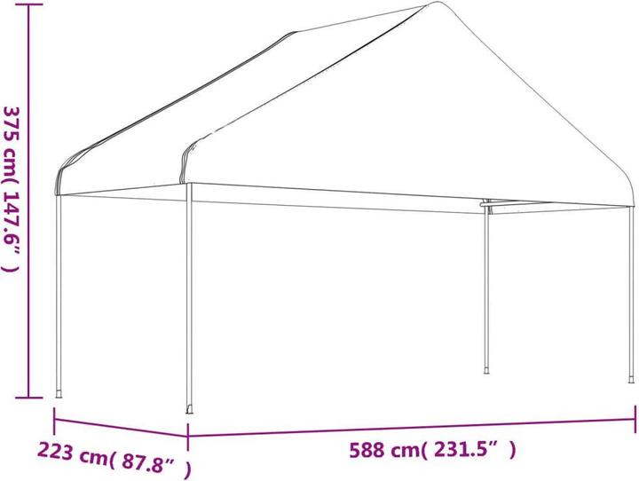 Produktbild vidaXL Pavillon (446 cm, 588 cm)