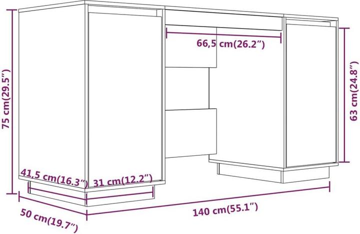 Produktbild vidaXL Yazmin (140 x 50 x 75 cm)