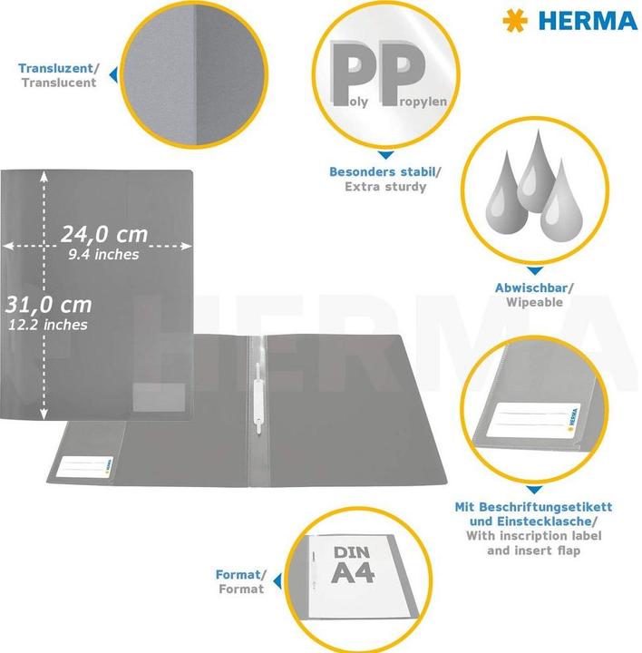 Produktbild HERMA Schnellhefter A4 Transluzent (A4, 1x)