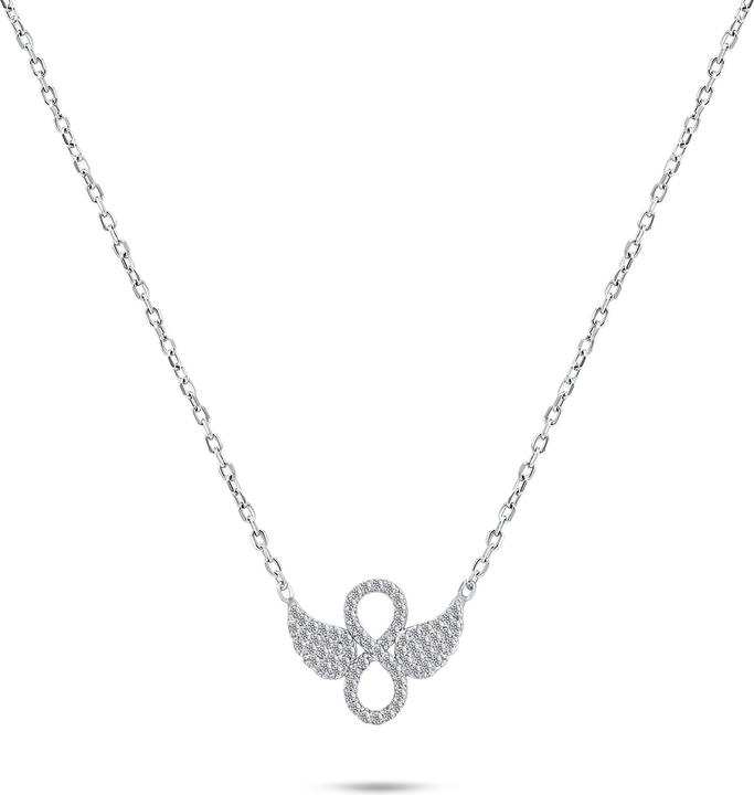 Brilio Silver - Stylish silver necklace with zircons NCL46W